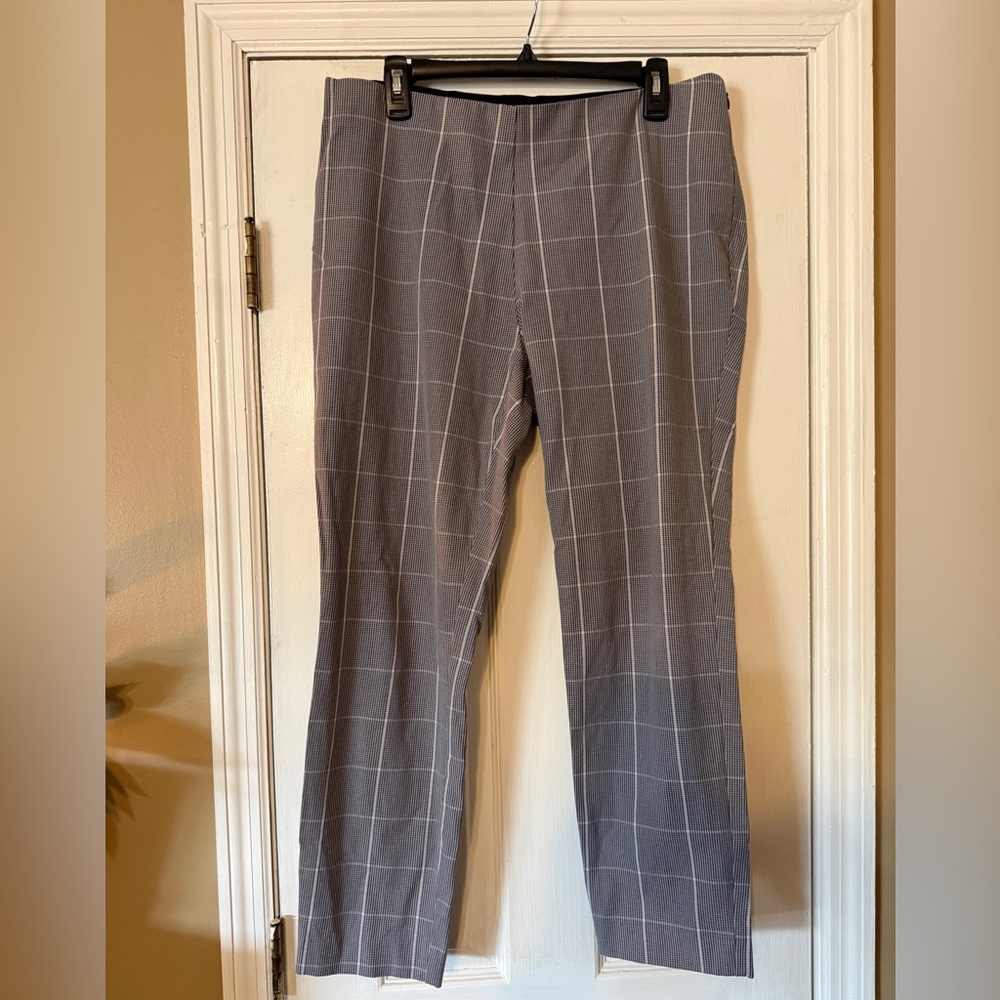 a new day Gray Windowpane Plaid Ankle Pants